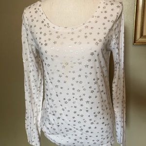 LOFT White/Off White Long Sleeve Top